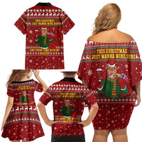 Spend Time With My Mastiff Christmas Family Matching Off Shoulder Short Dress and Hawaiian Shirt Xmas Holiday Patterns - Wonder Print Shop