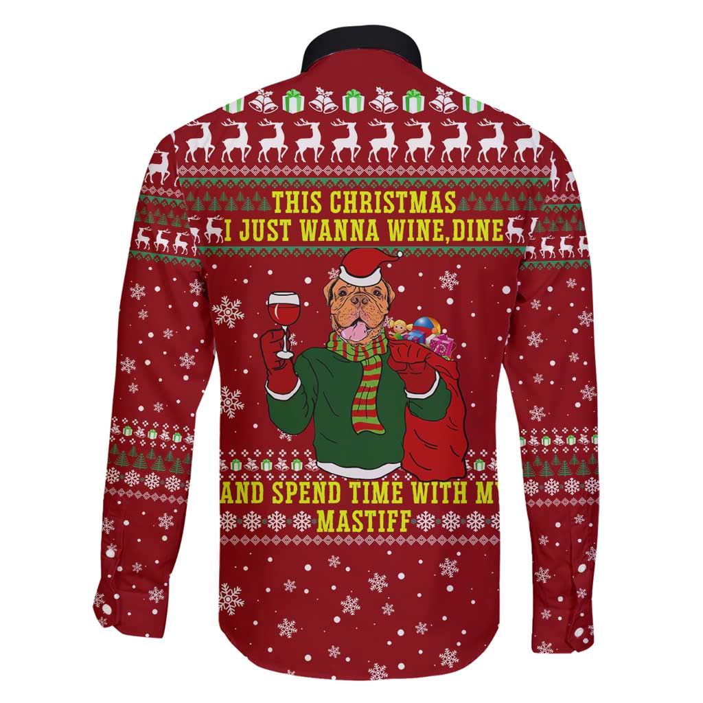 Spend Time With My Mastiff Christmas Family Matching Off Shoulder Short Dress and Hawaiian Shirt Xmas Holiday Patterns - Wonder Print Shop