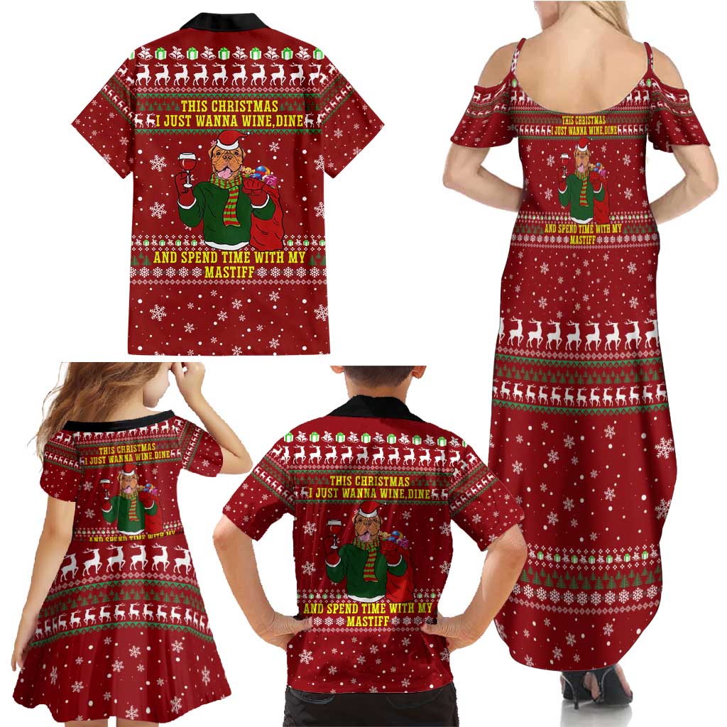 Spend Time With My Mastiff Christmas Family Matching Summer Maxi Dress and Hawaiian Shirt Xmas Holiday Patterns - Wonder Print Shop