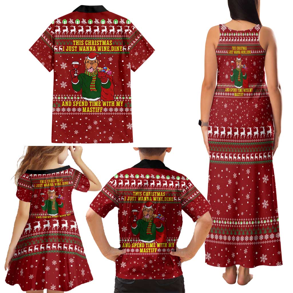 Spend Time With My Mastiff Christmas Family Matching Tank Maxi Dress and Hawaiian Shirt Xmas Holiday Patterns - Wonder Print Shop
