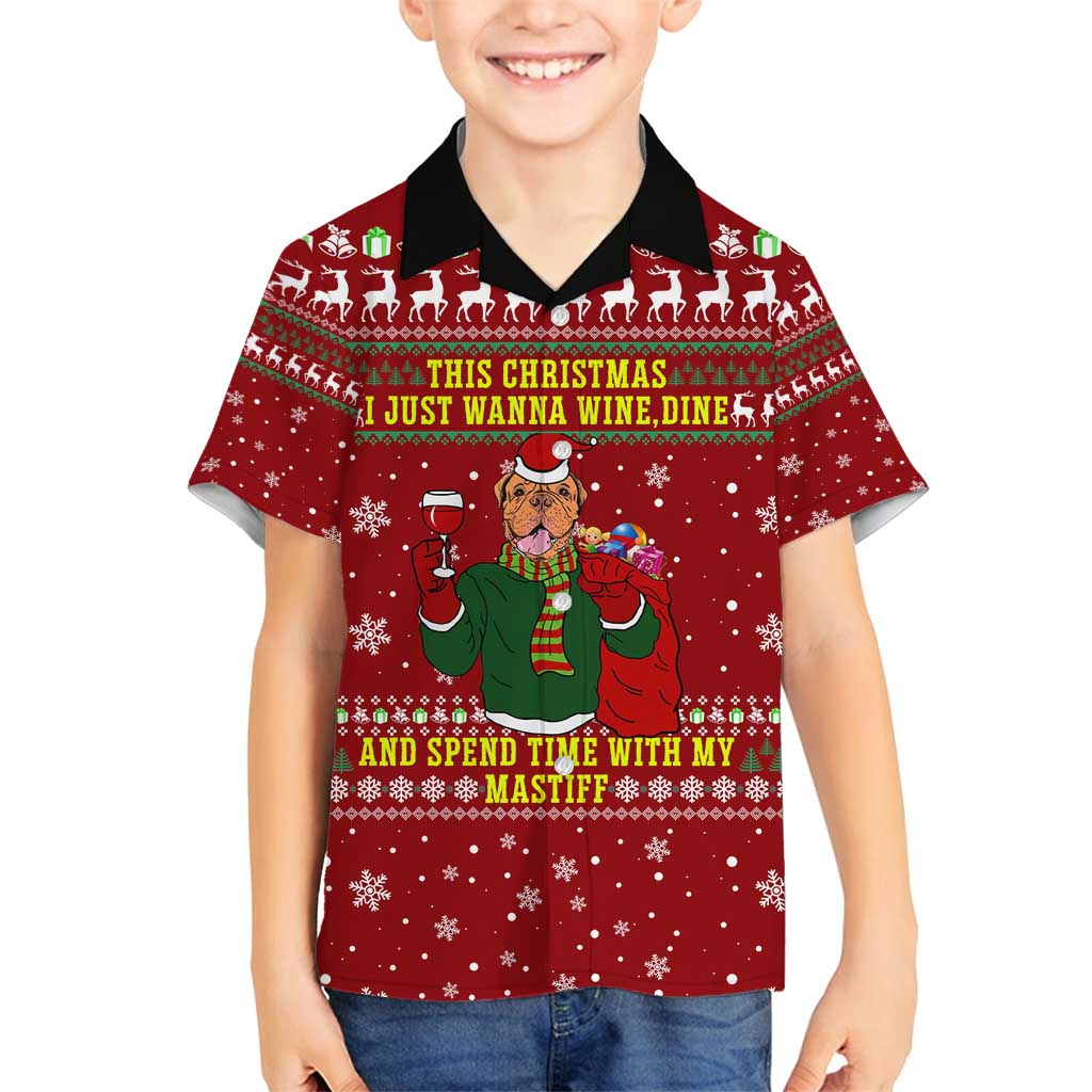 Spend Time With My Mastiff Christmas Family Matching Tank Maxi Dress and Hawaiian Shirt Xmas Holiday Patterns - Wonder Print Shop