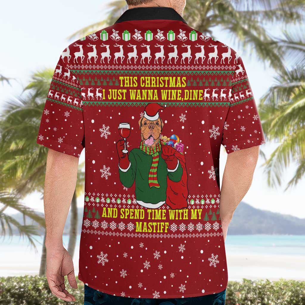 Spend Time With My Mastiff Christmas Hawaiian Shirt Xmas Holiday Patterns - Wonder Print Shop