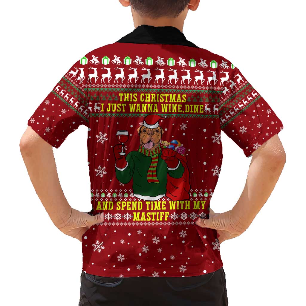 Spend Time With My Mastiff Christmas Hawaiian Shirt Xmas Holiday Patterns - Wonder Print Shop