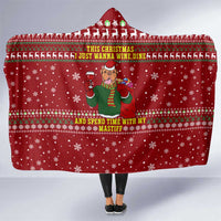 Spend Time With My Mastiff Christmas Hooded Blanket Xmas Holiday Patterns - Wonder Print Shop