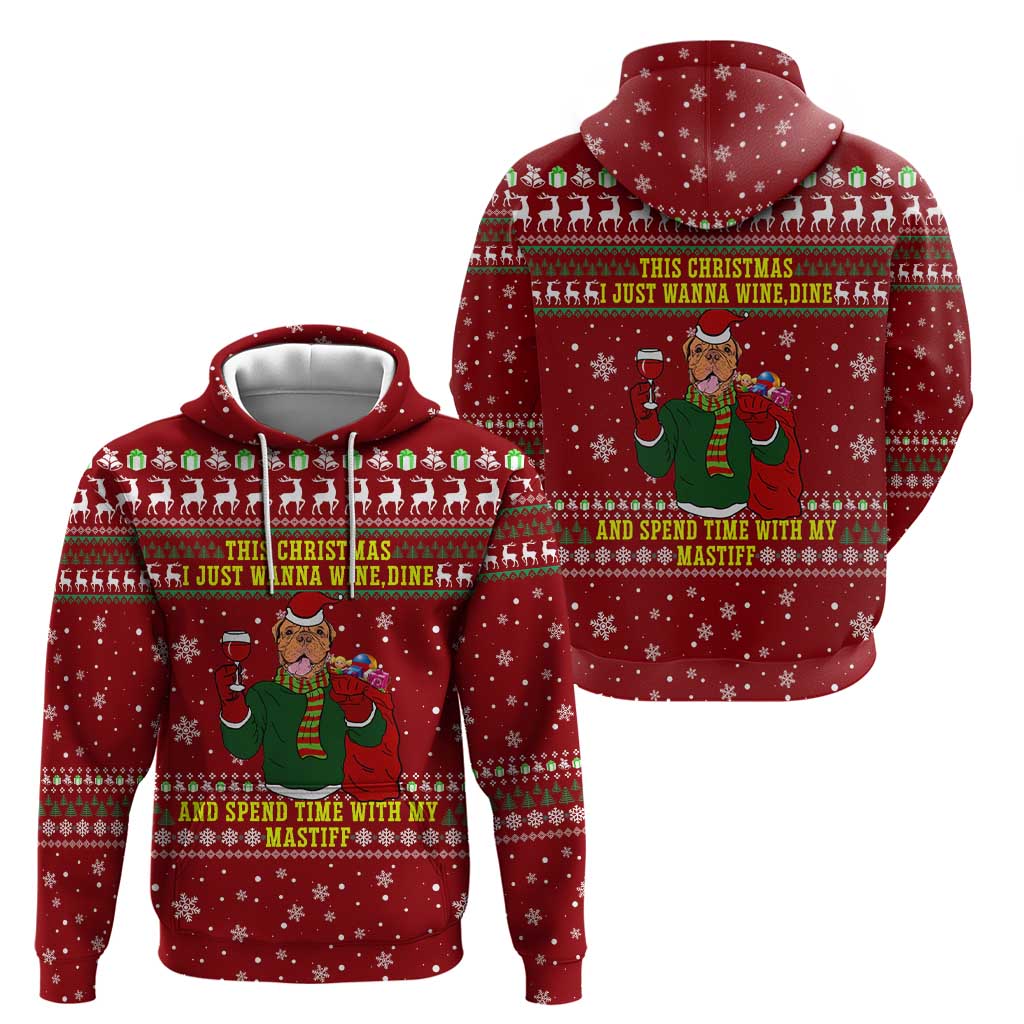 Spend Time With My Mastiff Christmas Hoodie Xmas Holiday Patterns - Wonder Print Shop
