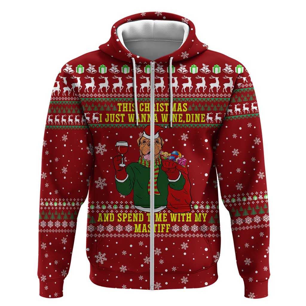 Spend Time With My Mastiff Christmas Hoodie Xmas Holiday Patterns - Wonder Print Shop