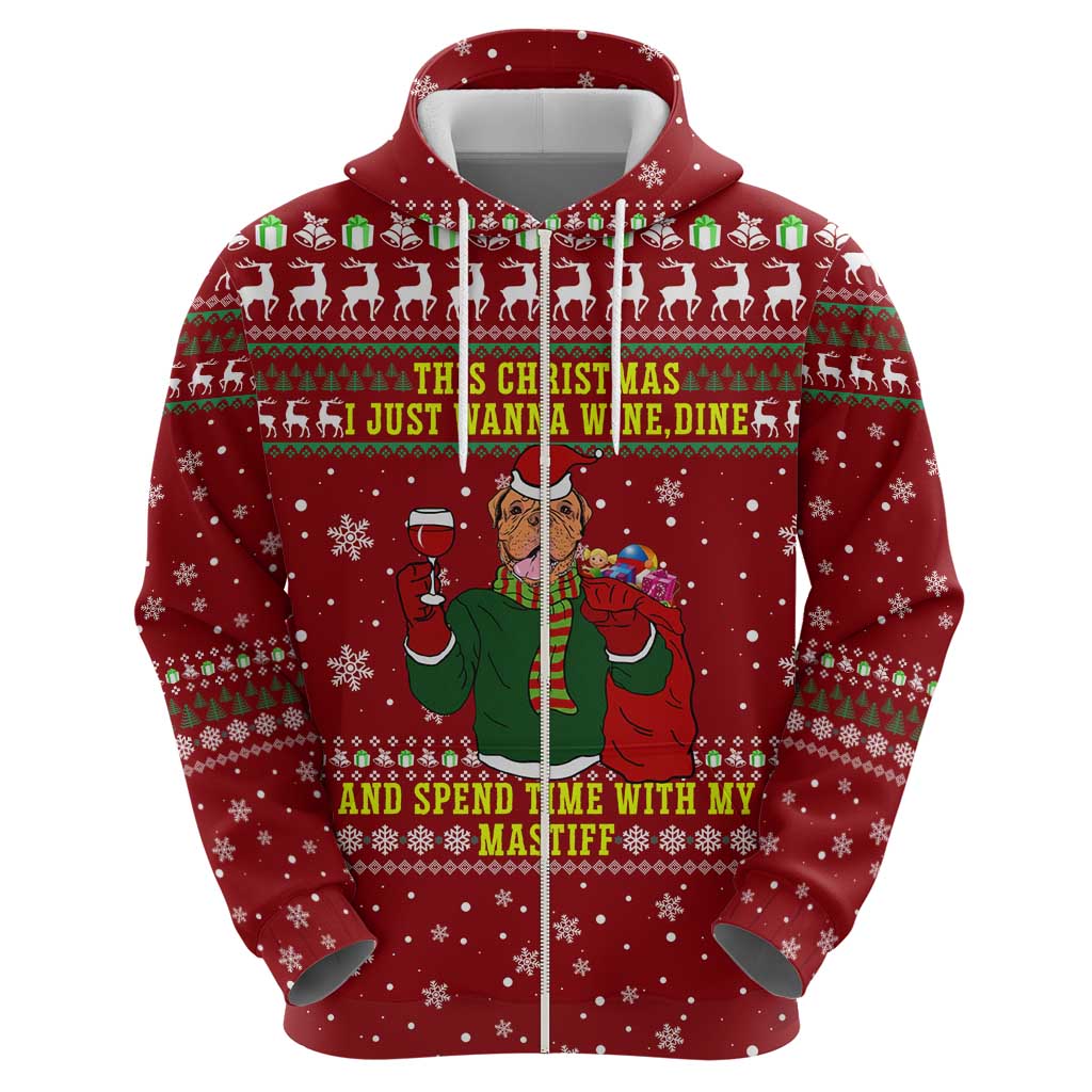 Spend Time With My Mastiff Christmas Hoodie Xmas Holiday Patterns - Wonder Print Shop