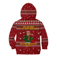 Spend Time With My Mastiff Christmas Kid Hoodie Xmas Holiday Patterns - Wonder Print Shop