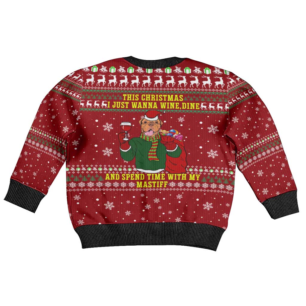 Spend Time With My Mastiff Christmas Kid Ugly Christmas Sweater Xmas Holiday Patterns - Wonder Print Shop