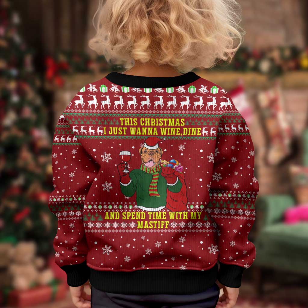 Spend Time With My Mastiff Christmas Kid Ugly Christmas Sweater Xmas Holiday Patterns - Wonder Print Shop