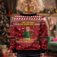Spend Time With My Mastiff Christmas Kid Ugly Christmas Sweater Xmas Holiday Patterns - Wonder Print Shop