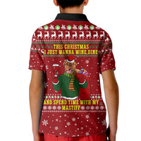 Spend Time With My Mastiff Christmas Kid Polo Shirt Xmas Holiday Patterns - Wonder Print Shop