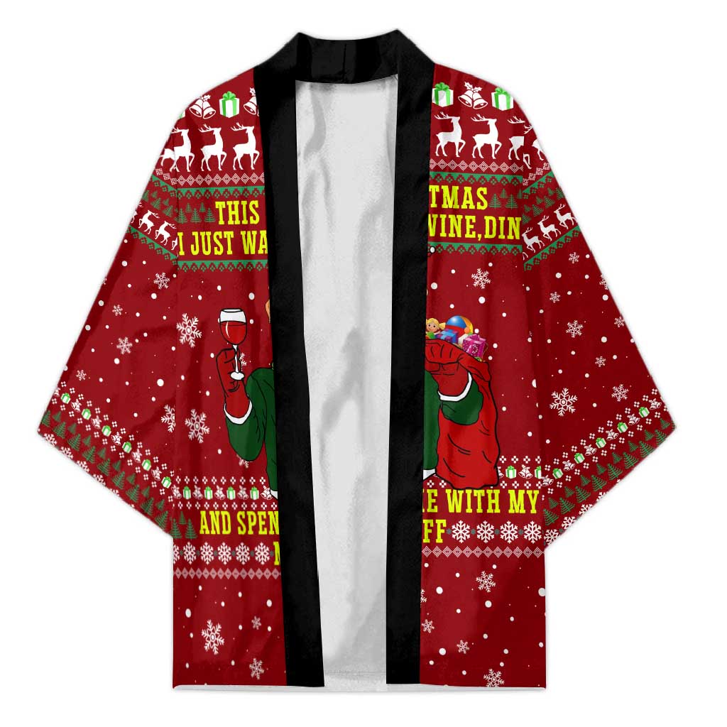 Spend Time With My Mastiff Christmas Kimono Xmas Holiday Patterns - Wonder Print Shop
