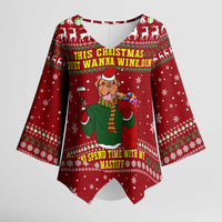 Spend Time With My Mastiff Christmas Kimono Sleeve Blouse Xmas Holiday Patterns - Wonder Print Shop