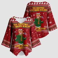 Spend Time With My Mastiff Christmas Kimono Sleeve Blouse Xmas Holiday Patterns - Wonder Print Shop