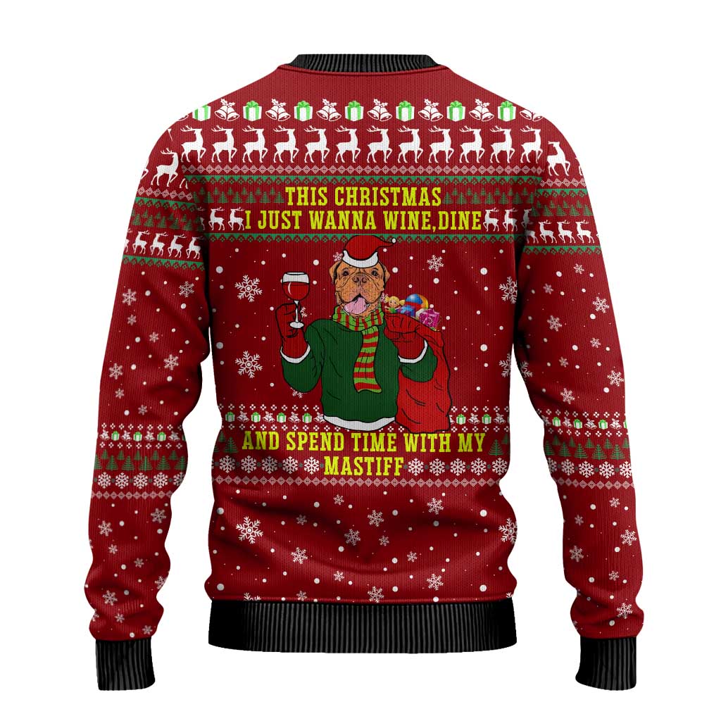 Spend Time With My Mastiff Christmas Ugly Christmas Sweater Xmas Holiday Patterns - Wonder Print Shop