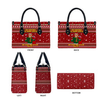 Spend Time With My Mastiff Christmas Leather Bag Xmas Holiday Patterns - Wonder Print Shop