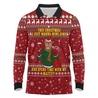Spend Time With My Mastiff Christmas Long Sleeve Polo Shirt Xmas Holiday Patterns - Wonder Print Shop
