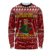 Spend Time With My Mastiff Christmas Long Sleeve Shirt Xmas Holiday Patterns - Wonder Print Shop