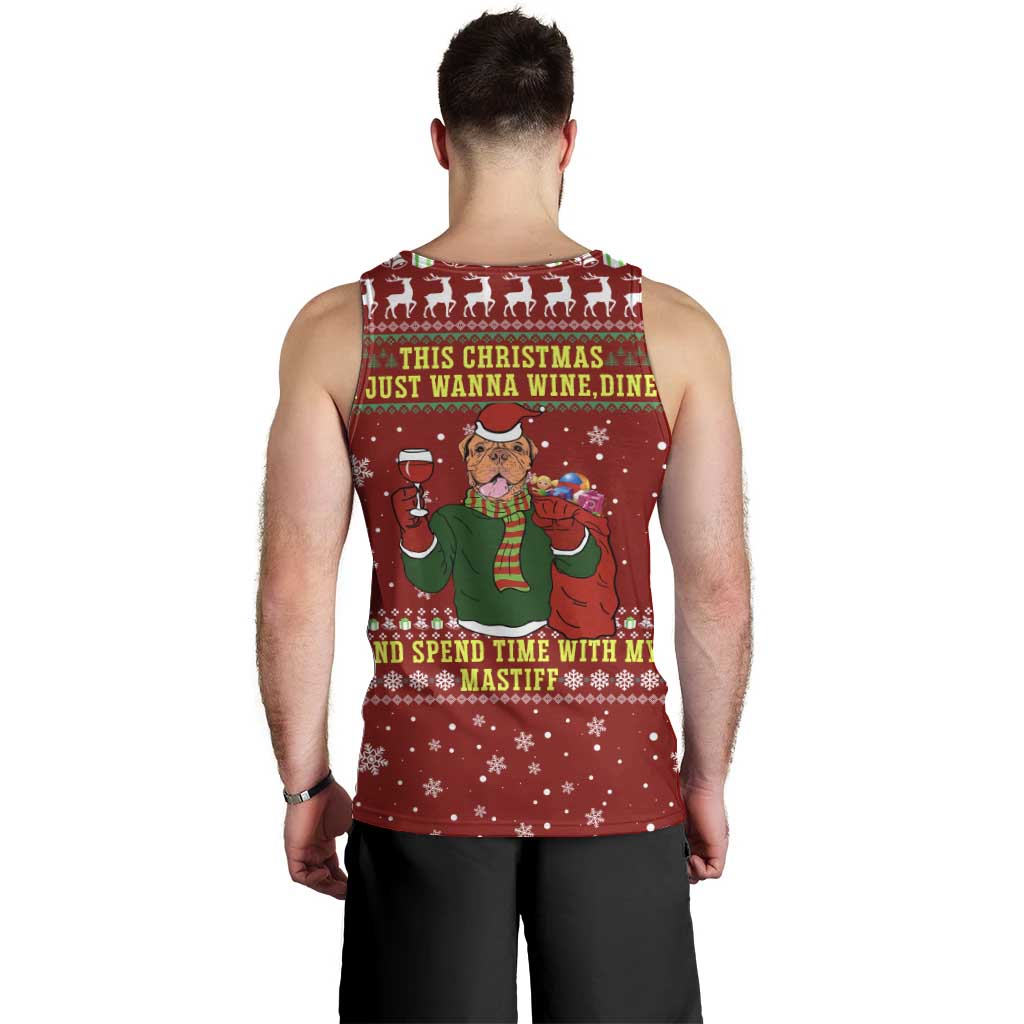 Spend Time With My Mastiff Christmas Men Tank Top Xmas Holiday Patterns - Wonder Print Shop