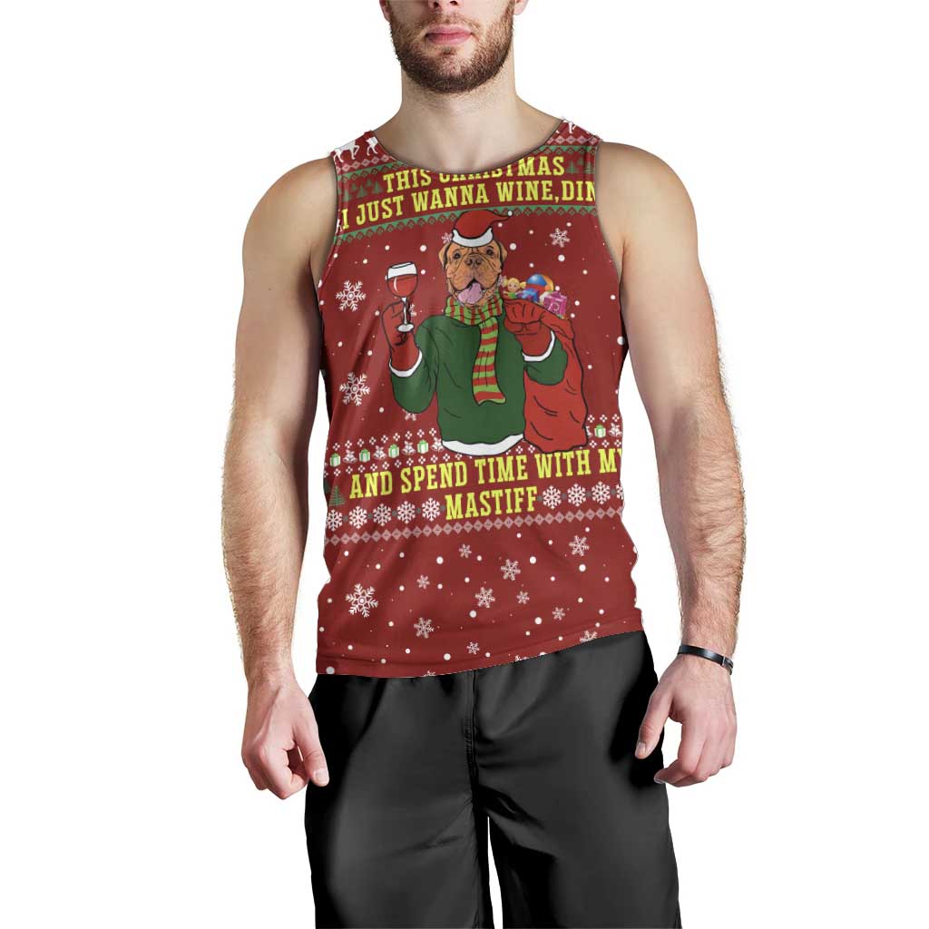 Spend Time With My Mastiff Christmas Men Tank Top Xmas Holiday Patterns - Wonder Print Shop