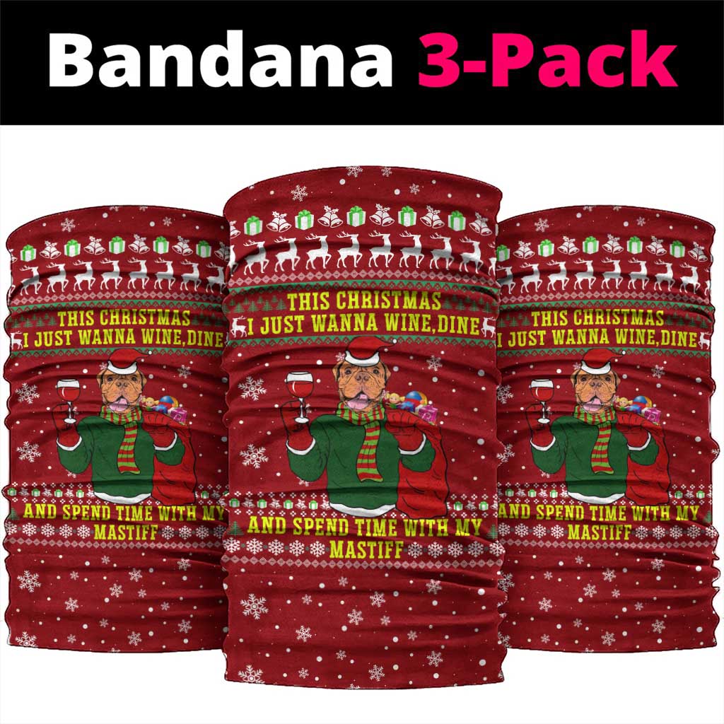 Spend Time With My Mastiff Christmas Neck Gaiter Xmas Holiday Patterns - Wonder Print Shop