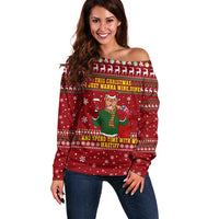 Spend Time With My Mastiff Christmas Off Shoulder Sweater Xmas Holiday Patterns - Wonder Print Shop