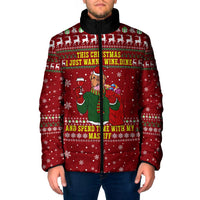 Spend Time With My Mastiff Christmas Padded Jacket Xmas Holiday Patterns - Wonder Print Shop