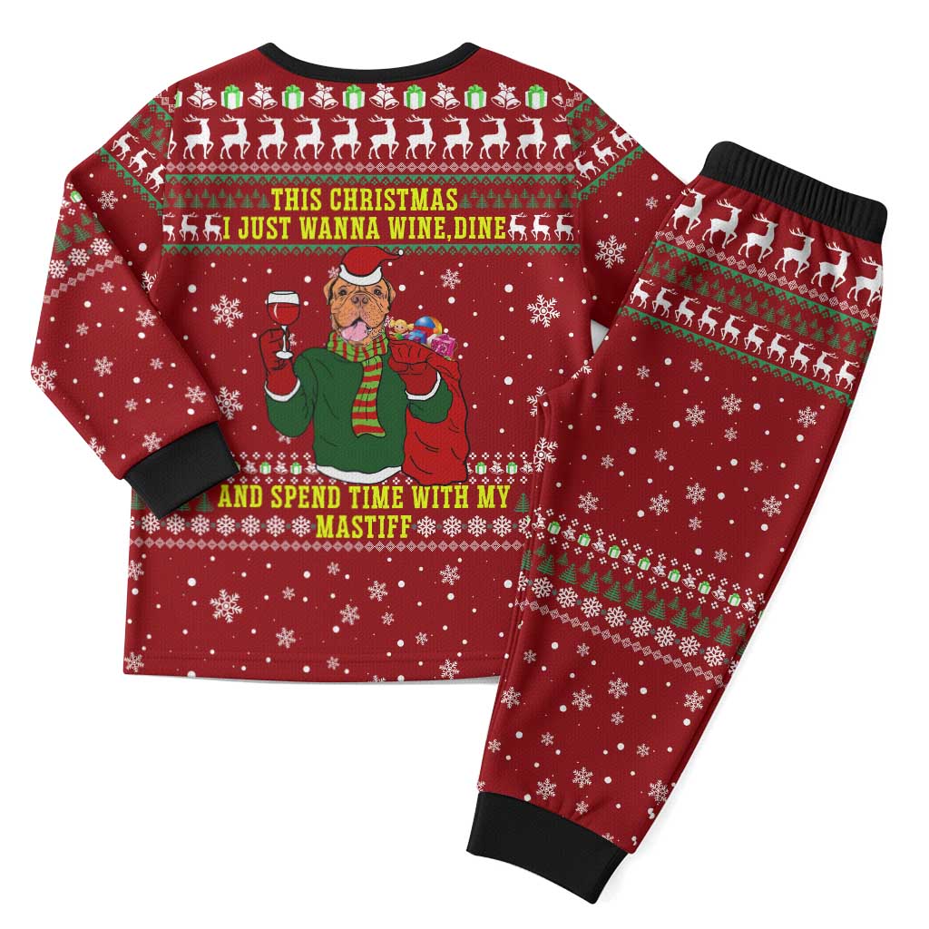 Spend Time With My Mastiff Christmas Pajama Set Xmas Holiday Patterns - Wonder Print Shop