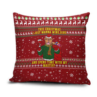 Spend Time With My Mastiff Christmas Pillow Cover Xmas Holiday Patterns - Wonder Print Shop