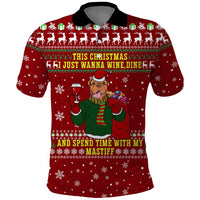 Spend Time With My Mastiff Christmas Polo Shirt Xmas Holiday Patterns - Wonder Print Shop