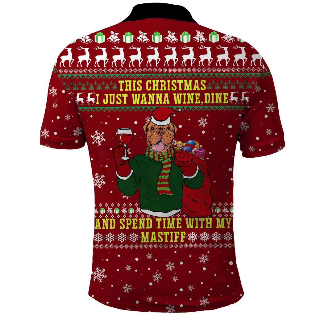 Spend Time With My Mastiff Christmas Polo Shirt Xmas Holiday Patterns - Wonder Print Shop