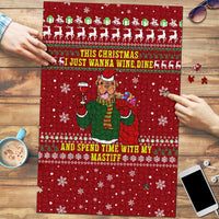 Spend Time With My Mastiff Christmas Puzzle Xmas Holiday Patterns - Wonder Print Shop