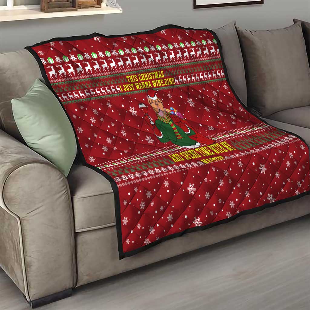 Spend Time With My Mastiff Christmas Quilt Xmas Holiday Patterns - Wonder Print Shop