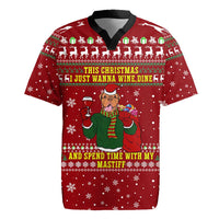 Spend Time With My Mastiff Christmas Rugby Jersey Xmas Holiday Patterns - Wonder Print Shop