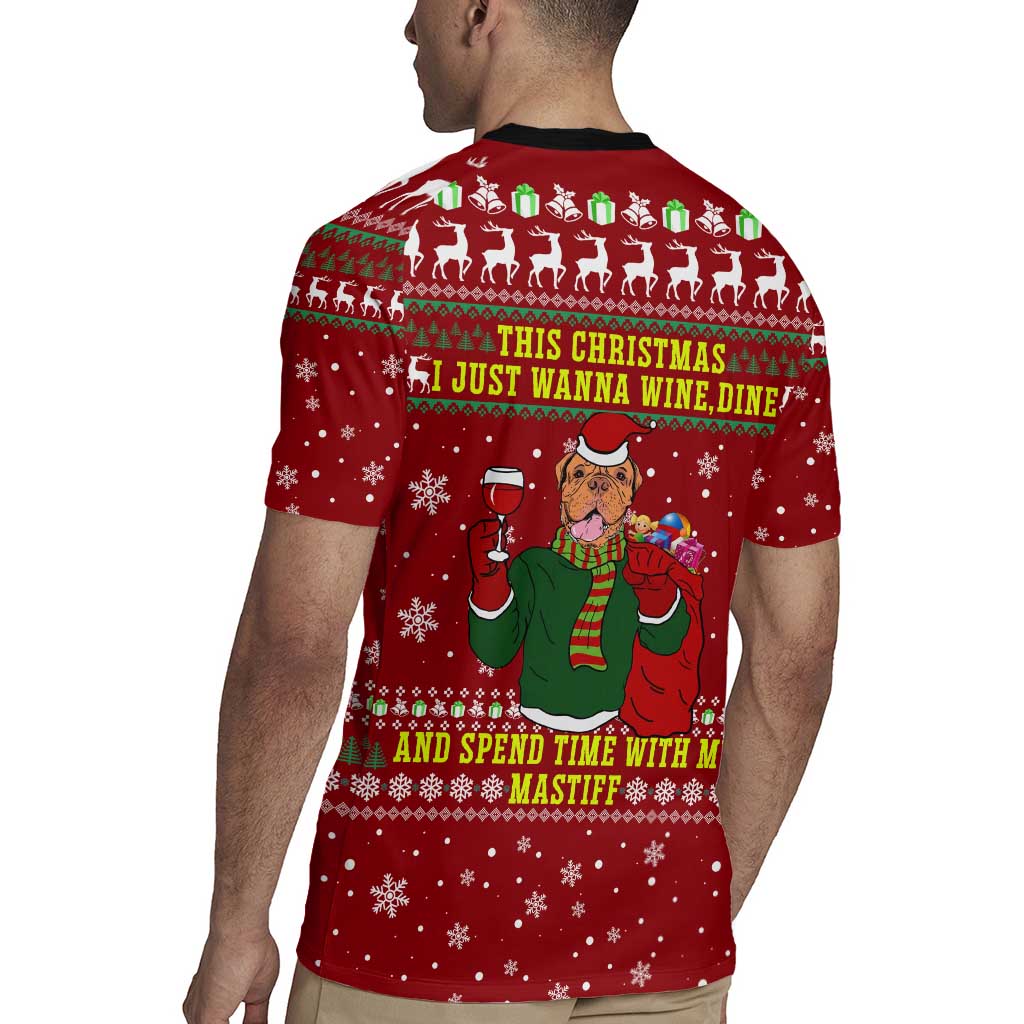 Spend Time With My Mastiff Christmas Rugby Jersey Xmas Holiday Patterns - Wonder Print Shop