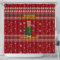 Spend Time With My Mastiff Christmas Shower Curtain Xmas Holiday Patterns - Wonder Print Shop