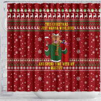 Spend Time With My Mastiff Christmas Shower Curtain Xmas Holiday Patterns - Wonder Print Shop
