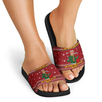 Spend Time With My Mastiff Christmas Slide Sandals Xmas Holiday Patterns - Wonder Print Shop