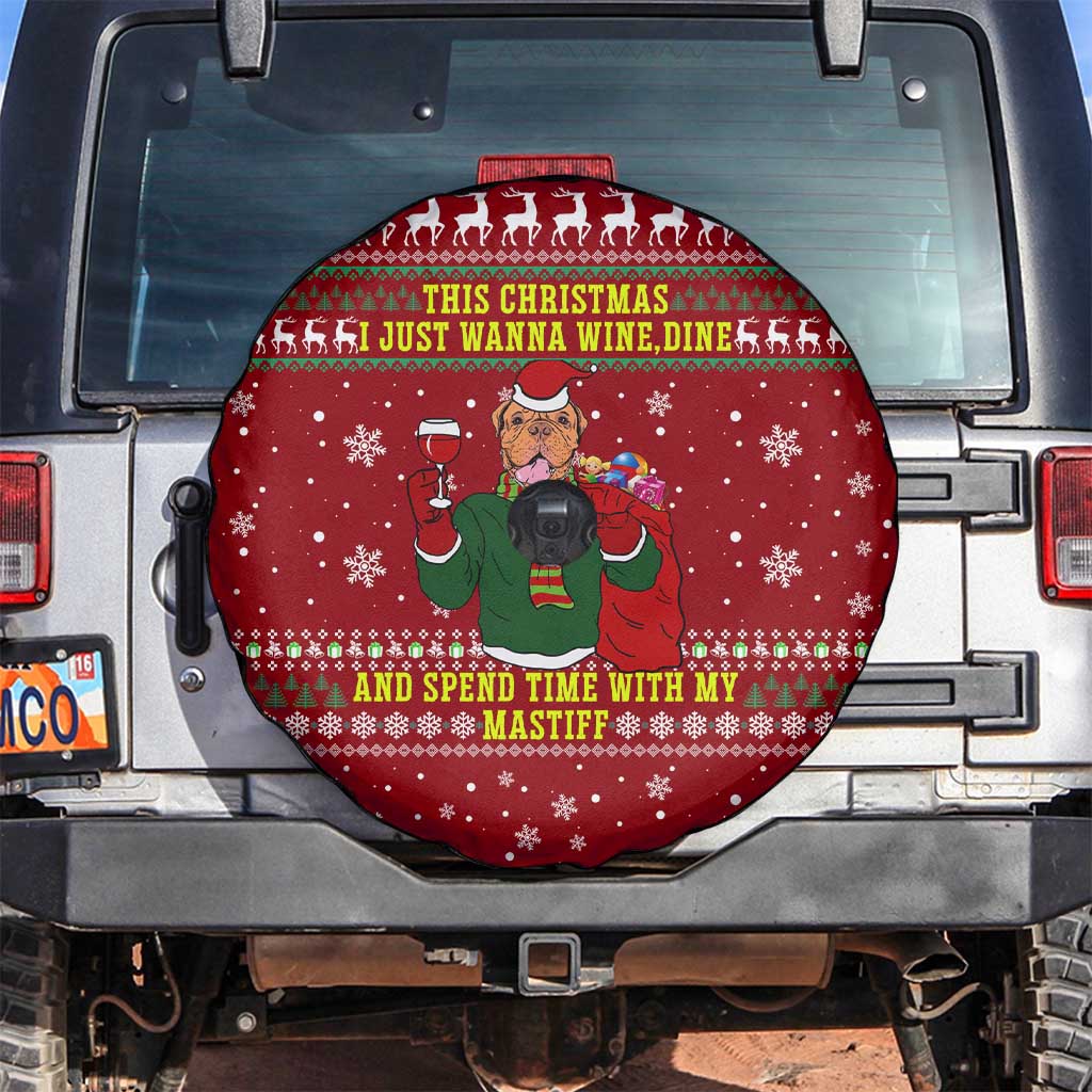 Spend Time With My Mastiff Christmas Spare Tire Cover Xmas Holiday Patterns - Wonder Print Shop