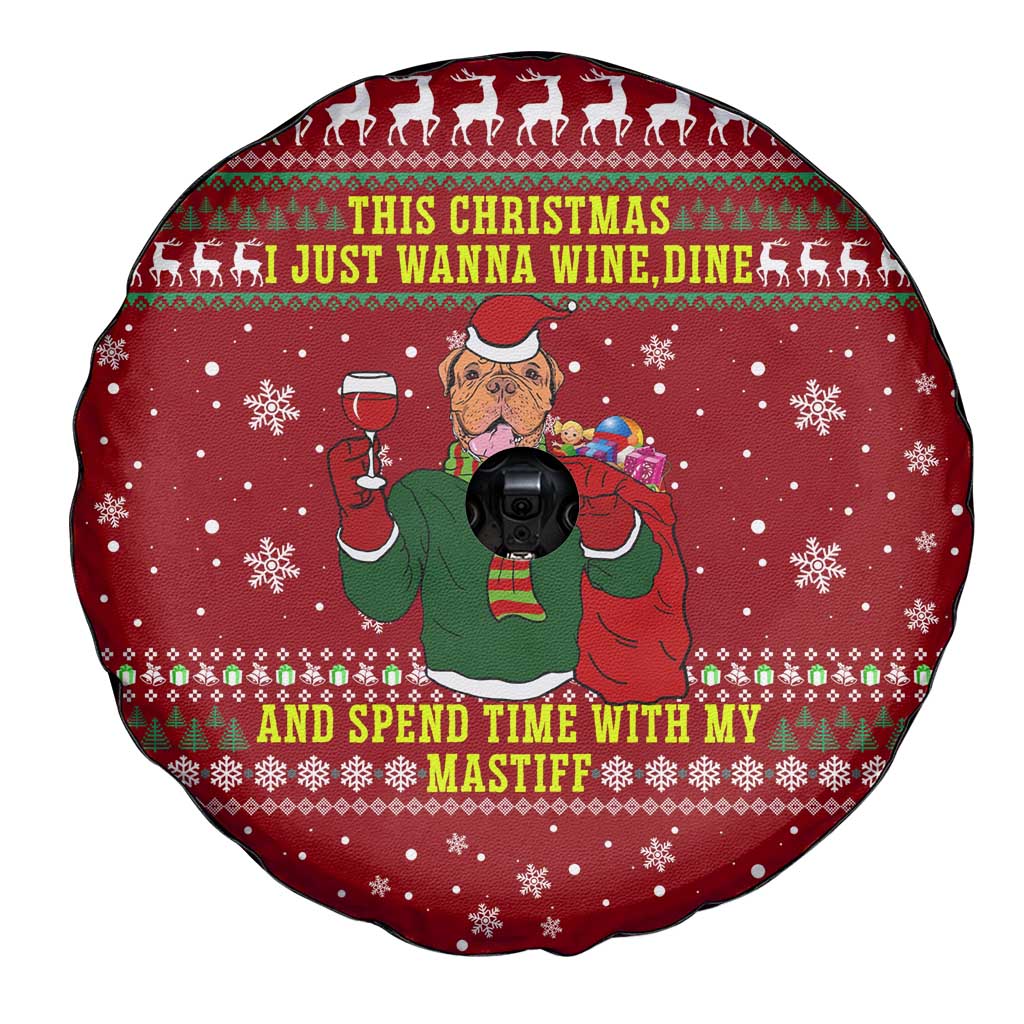 Spend Time With My Mastiff Christmas Spare Tire Cover Xmas Holiday Patterns - Wonder Print Shop