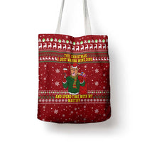 Spend Time With My Mastiff Christmas Tote Bag Xmas Holiday Patterns - Wonder Print Shop