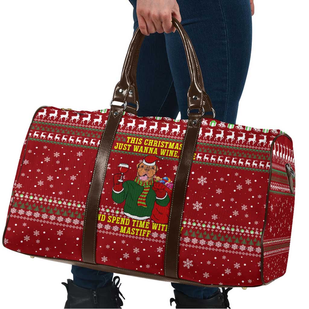 Spend Time With My Mastiff Christmas Travel Bag Xmas Holiday Patterns - Wonder Print Shop