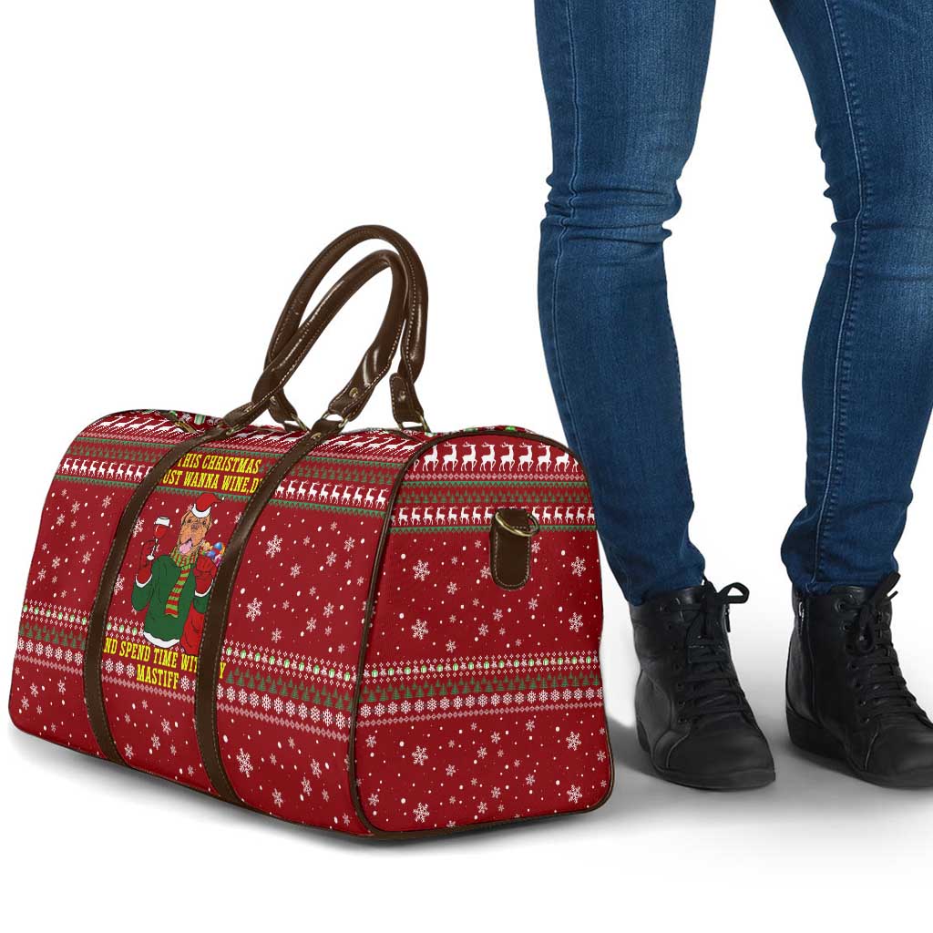 Spend Time With My Mastiff Christmas Travel Bag Xmas Holiday Patterns - Wonder Print Shop