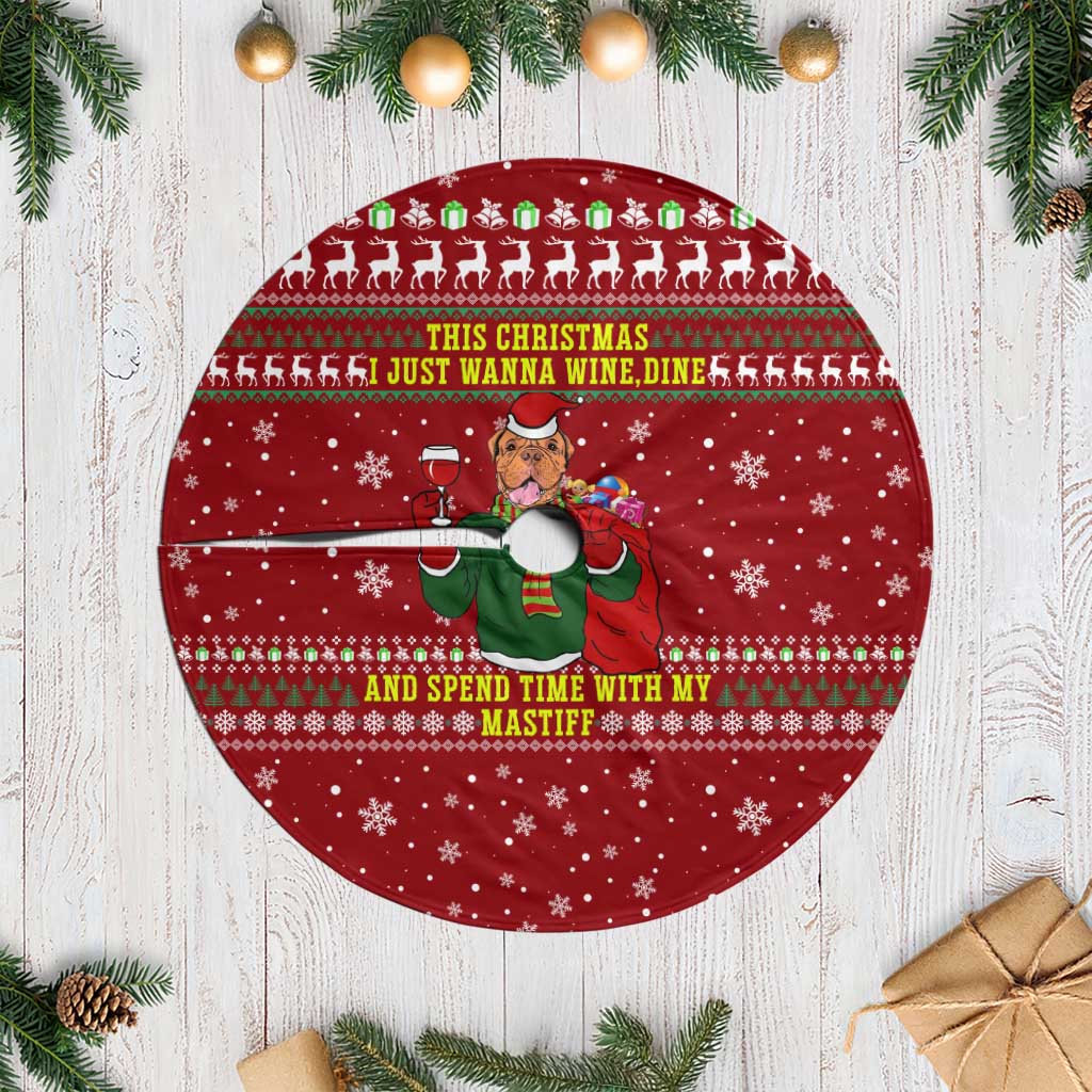 Spend Time With My Mastiff Christmas Tree Skirt Xmas Holiday Patterns - Wonder Print Shop
