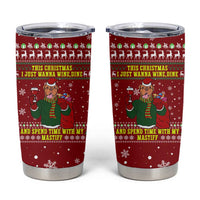 Spend Time With My Mastiff Christmas Tumbler Cup Xmas Holiday Patterns - Wonder Print Shop