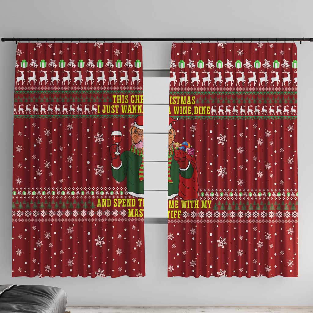 Spend Time With My Mastiff Christmas Window Curtain Xmas Holiday Patterns - Wonder Print Shop