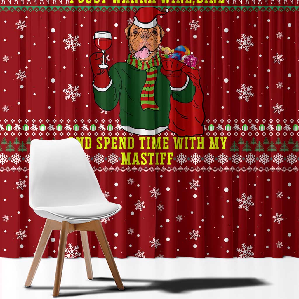 Spend Time With My Mastiff Christmas Window Curtain Xmas Holiday Patterns - Wonder Print Shop