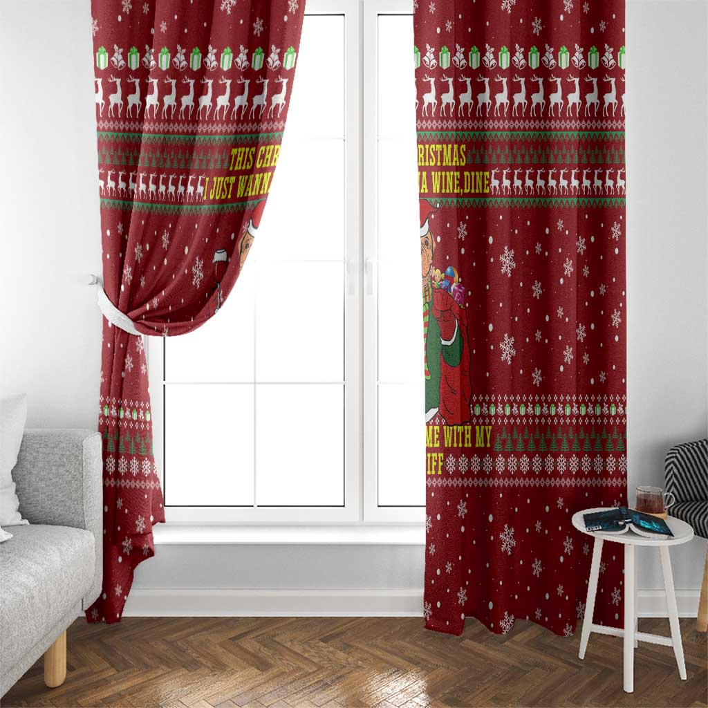 Spend Time With My Mastiff Christmas Window Curtain Xmas Holiday Patterns - Wonder Print Shop
