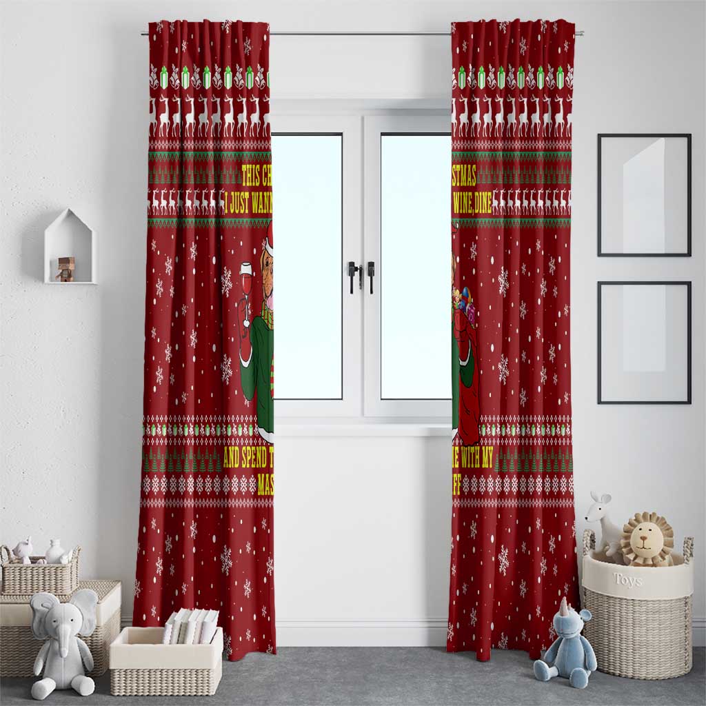 Spend Time With My Mastiff Christmas Window Curtain Xmas Holiday Patterns - Wonder Print Shop
